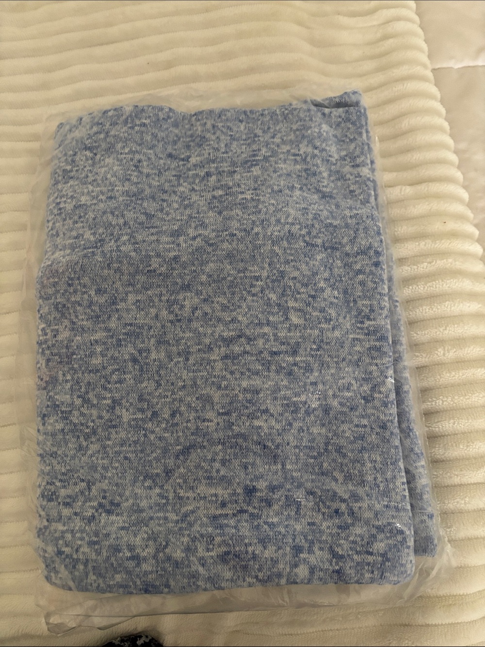 Soft Light Blue Chenille Throw Blanket - Unbranded